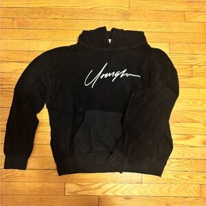 YoungLA Black Hoodie with Signature Logo